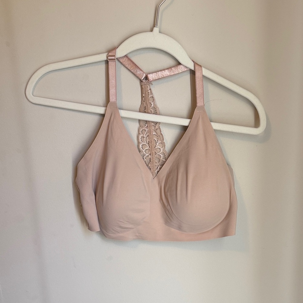 Lace-Back Wireless Bralette in Blush Pink